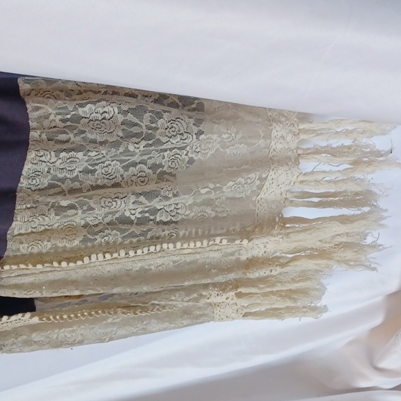UMGEE Lace Cotton Cardigan | Size s | Open Front Fringe Boho-Chic Cottagecore - Picture 3 of 7